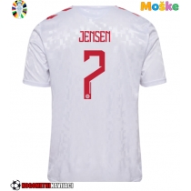 Moške Nogometnih dresov Danska Mathias Jensen #7 Gostujoči EP 2024 Kratki rokavi